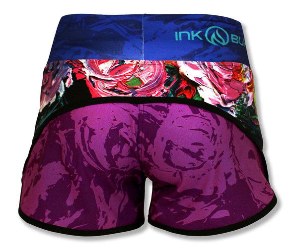INKnBURN Women's Painted Rose Shorts
