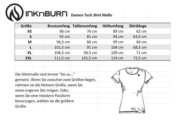 INKnBURN Women's 8th Anniversary Run or Die Tech Shirt s/s