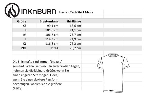 INKnBURN Men's 8th Anniversary Run or Die Tech Shirt s/s