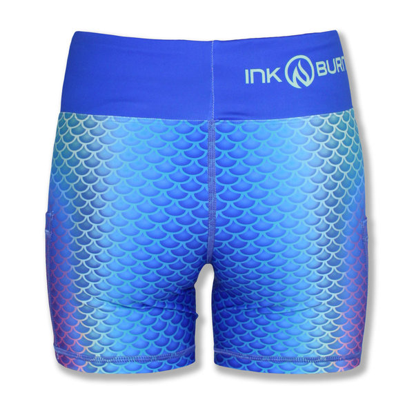INKnBURN Women's Mermaid Azul 4'' Shorts