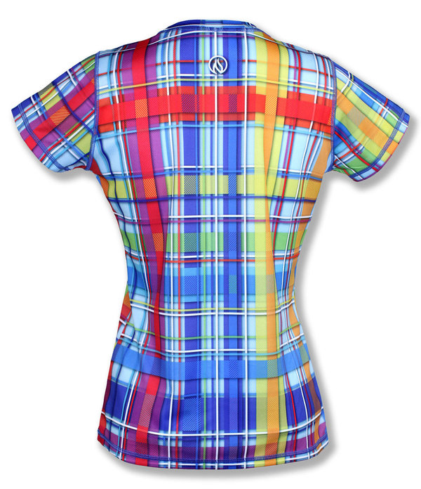 INKnBURN Women's Rainbow Plaid Tech Shirt