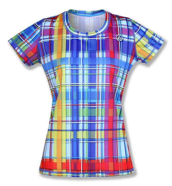 INKnBURN Women's Rainbow Plaid Tech Shirt