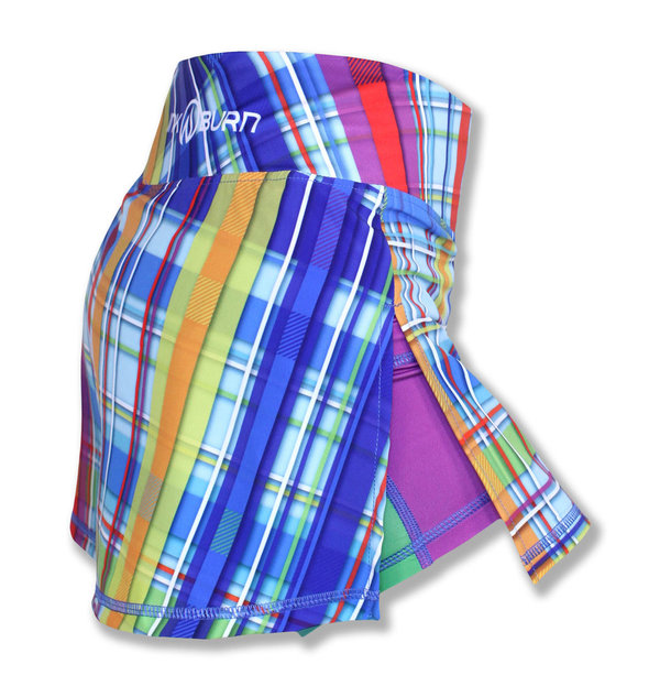 INKnBURN Women's Rainbow Plaid Sports Skirt
