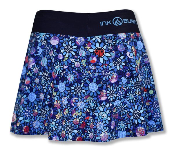INKnBURN Women's Ladybug Flare Skirt with 4" Shorts
