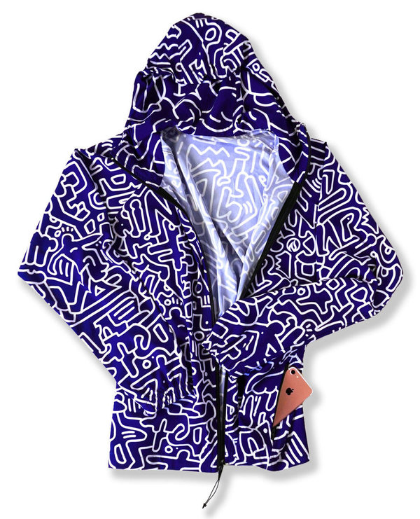 INKnBURN Women's Purple Pop Windbreaker Jacket