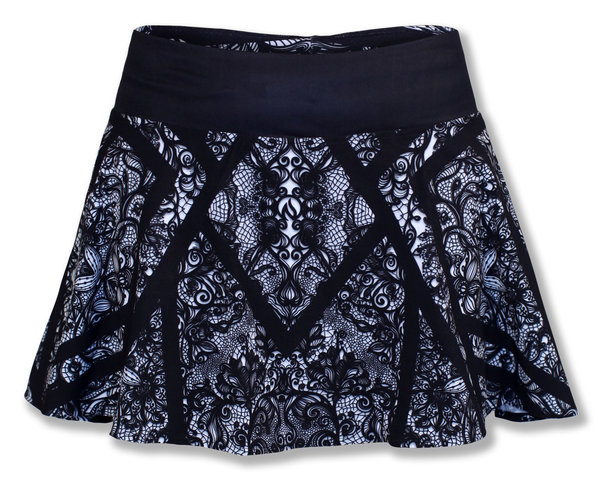 INKnBURN Women's Gatsby Flare Skirt with 4" Shorts