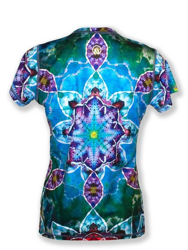 INKnBURN Women's Tie Dye Mandala Tech Shirt