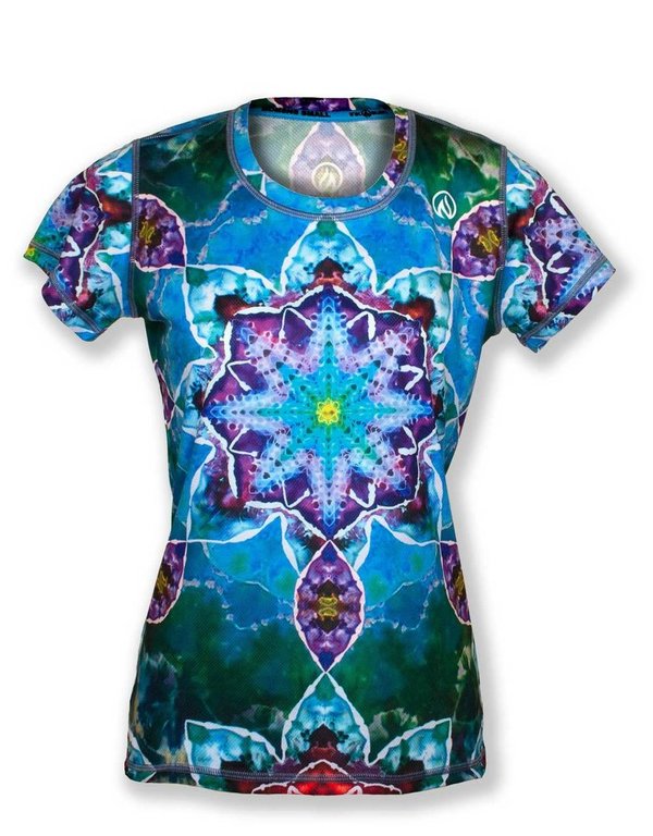 INKnBURN Women's Tie Dye Mandala Tech Shirt