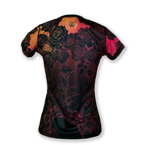 INKnBURN Women's Black Rose Tech Shirt