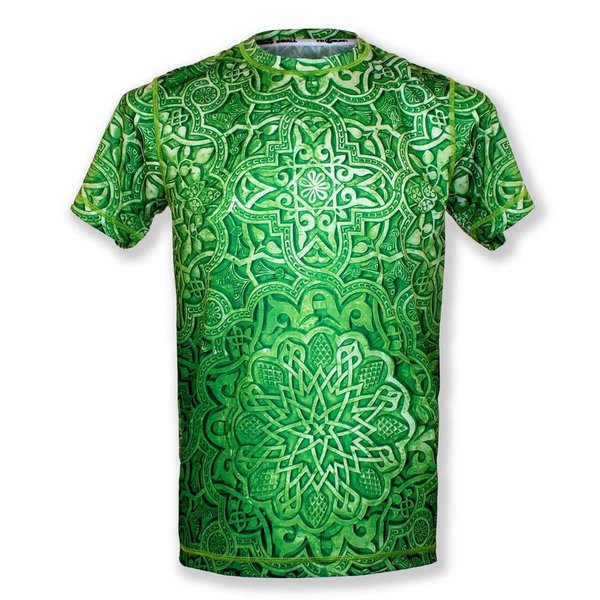 INKnBURN Men's Celtic Mandala Green Tech Shirt