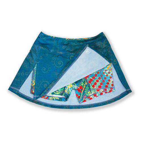 INKnBURN Women's Turquoise Paisley Sports Skirt