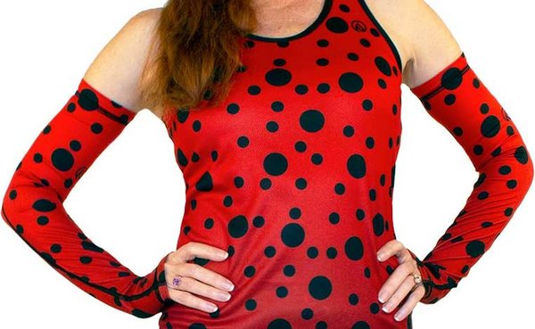 INKnBURN Women's Ladybug Arm Warmer Sleeves with Thumbholes