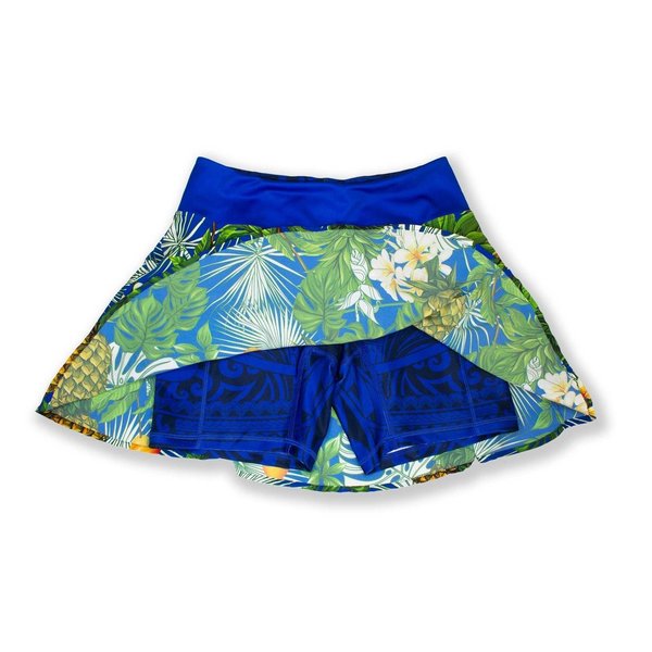 INKnBURN Women's Pineapple Flare Skirt with 5" Shorts