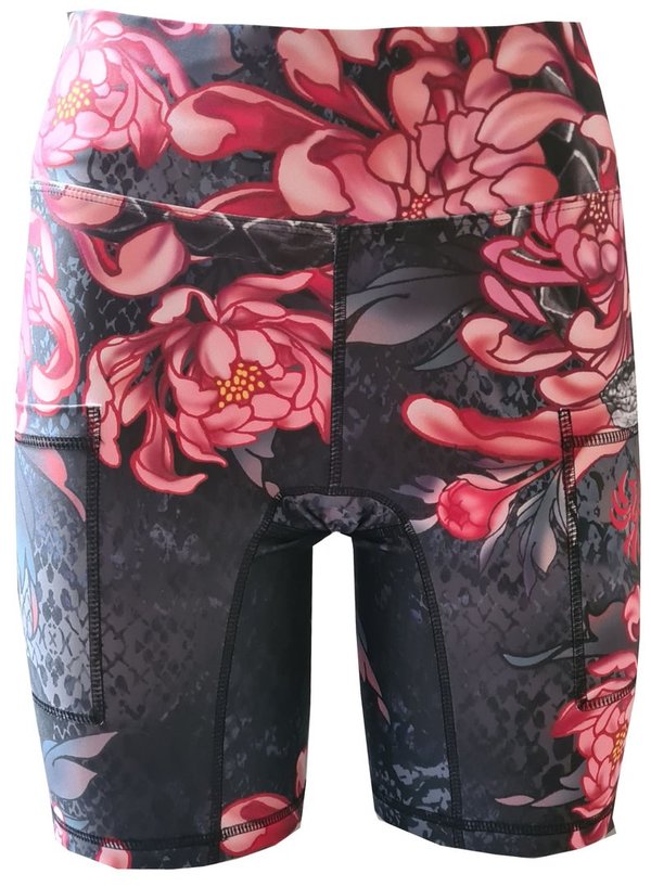 Booming Blooming Womens Peonies & Snake Shorts middle