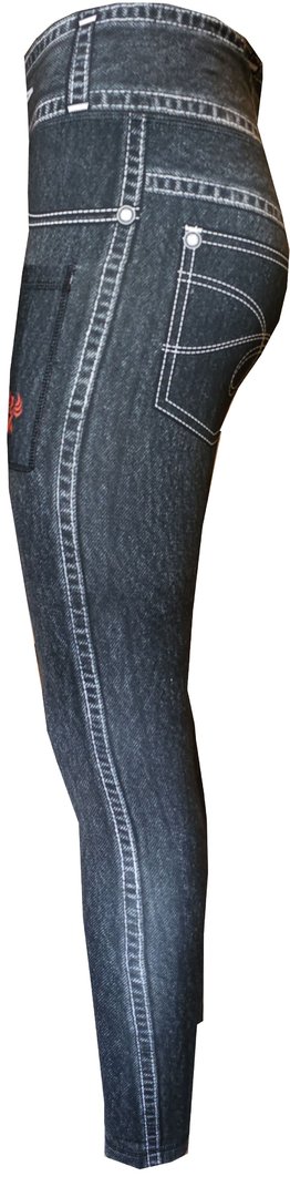 Booming Blooming Womens Black Denim Thermo Tights